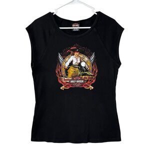Vintage Harley Davidson Women's 2X All Hands On Deck Pirate Biker Tee
